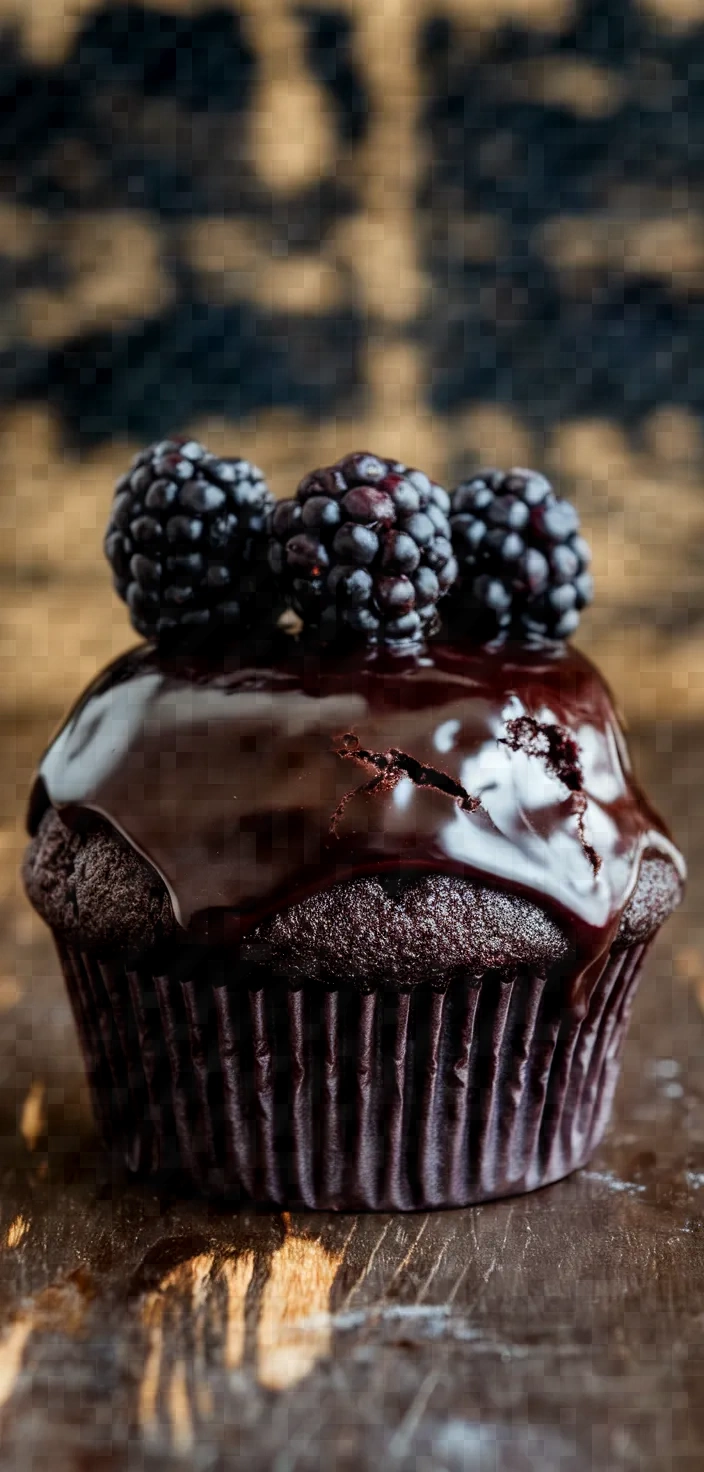 Dark Chocolate Blackberry Cupcakes Recipe