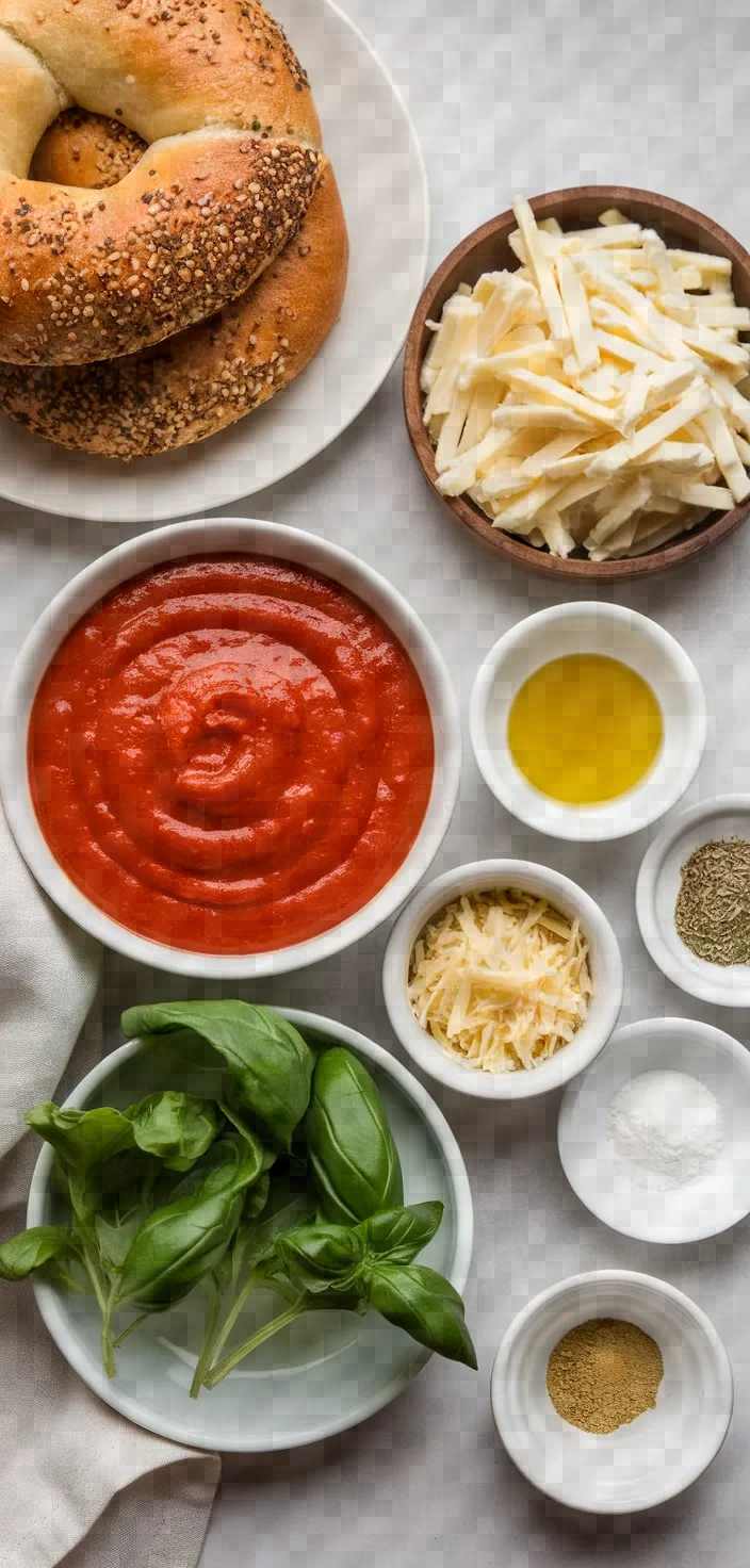 Ingredients photo for Easy Homemade Pizza Bagels Recipe