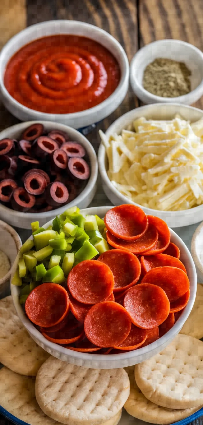 Ingredients photo for Easy Mini Lunchbox Pizzas Recipe