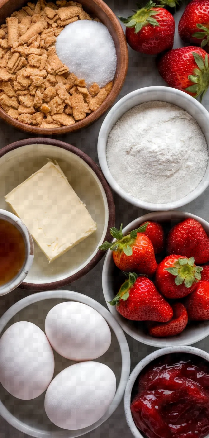 Ingredients photo for Mini Strawberry Cheesecakes Recipe