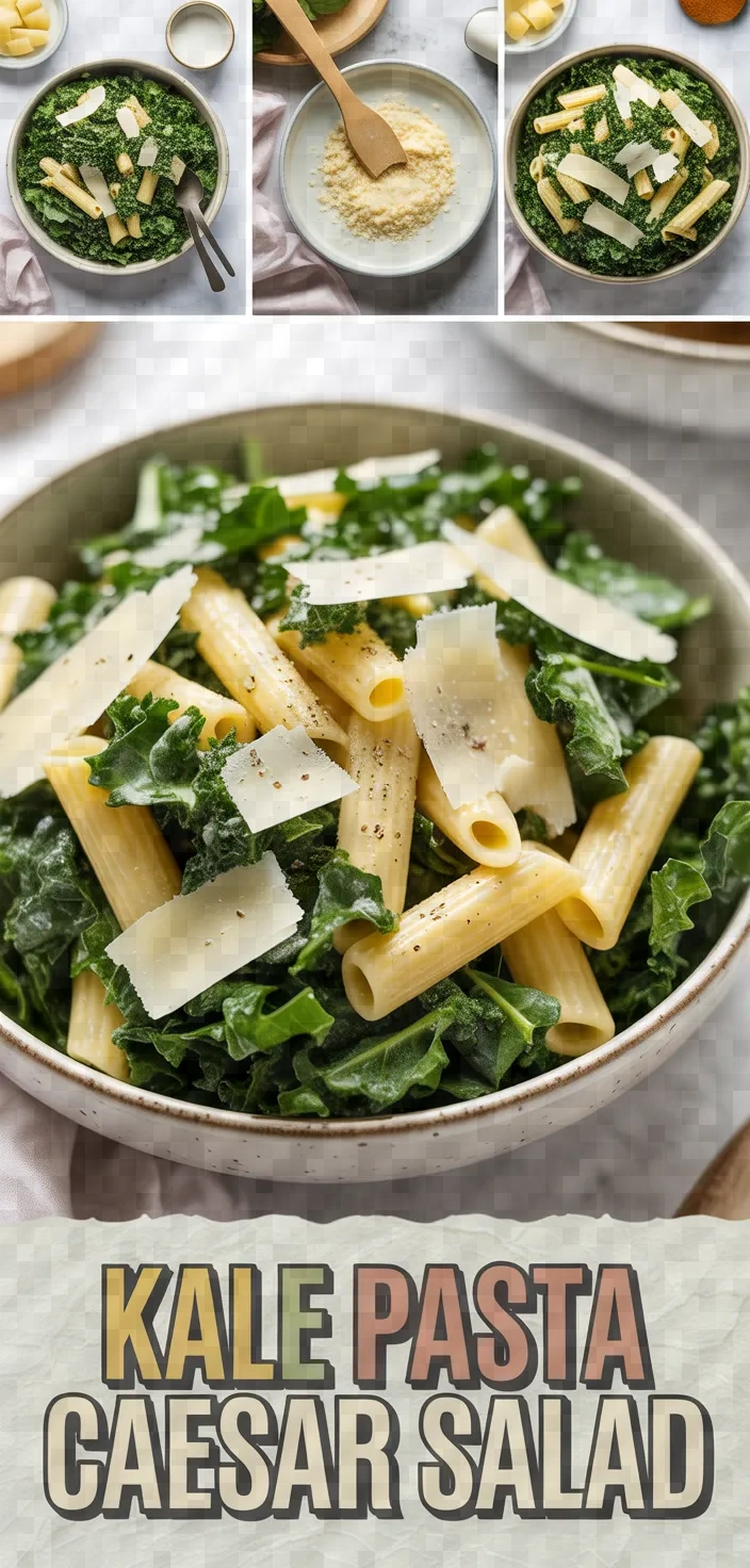 A photo of Kale Pasta Caesar Salad Recipe