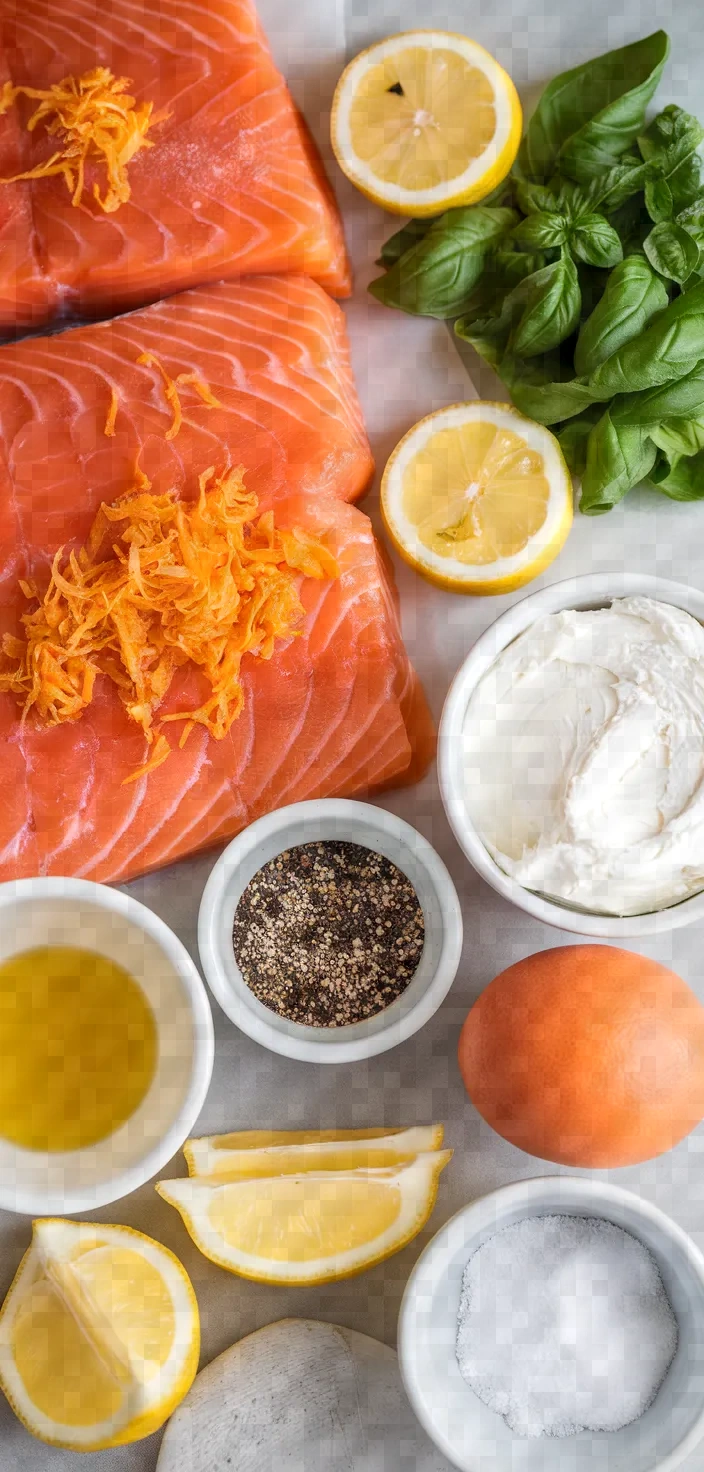 Ingredients photo for Lemon Basil Salmon Rolls Recipe