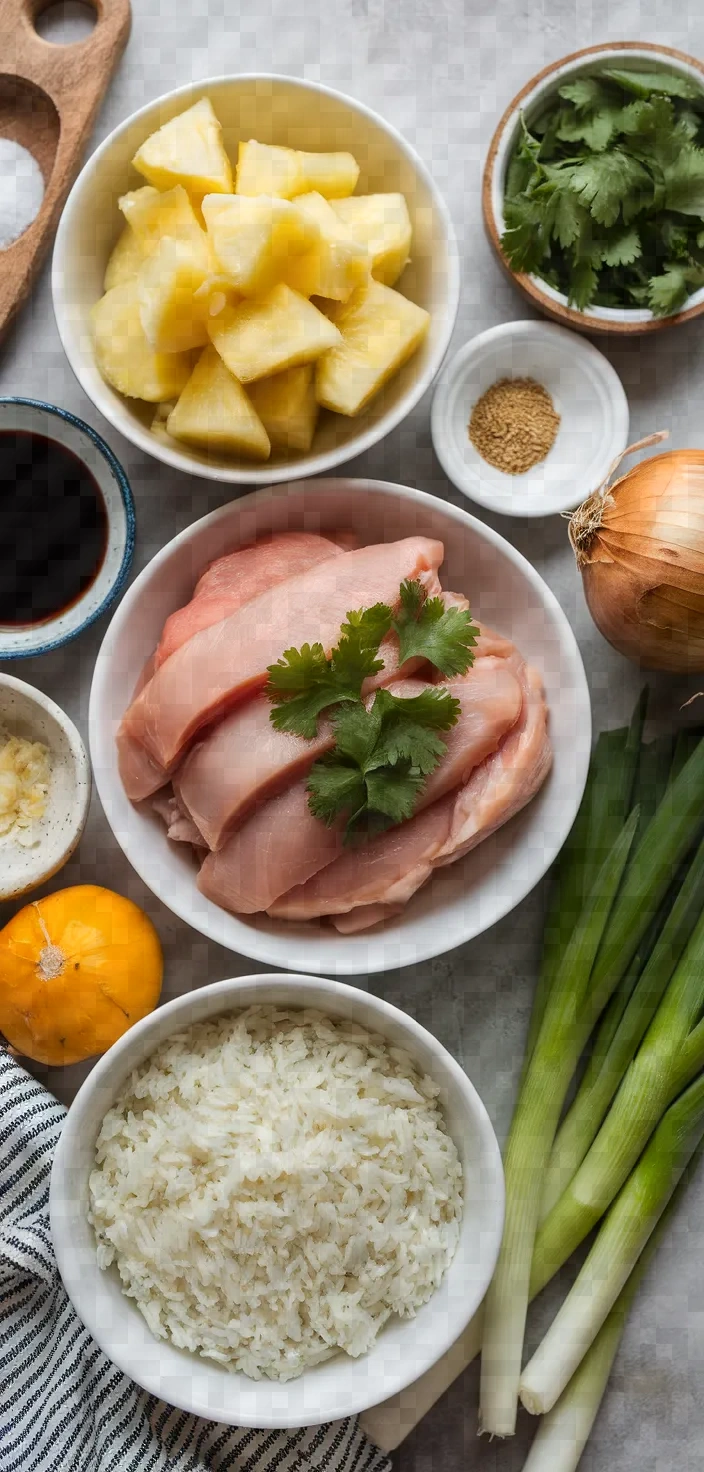 Ingredients photo for Pineapple Chicken And Rice 2 Recipe