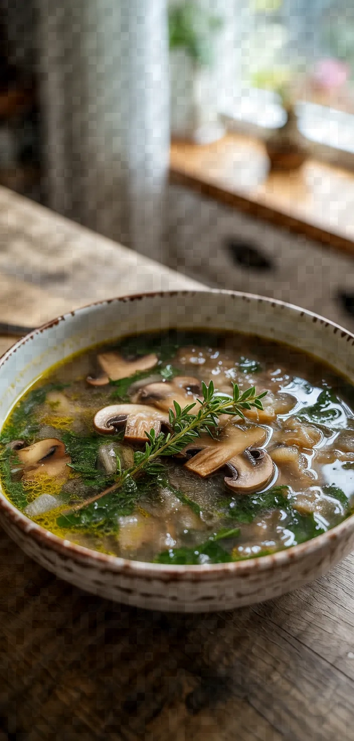 Photo of Wild Mushroom Caramelized Onion Kale Soup Recipe