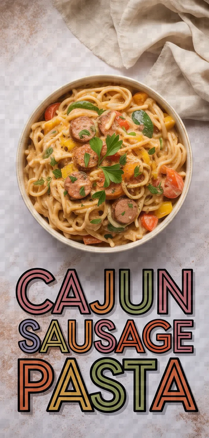A photo of Creamy Cajun Sausage Pasta Recipe