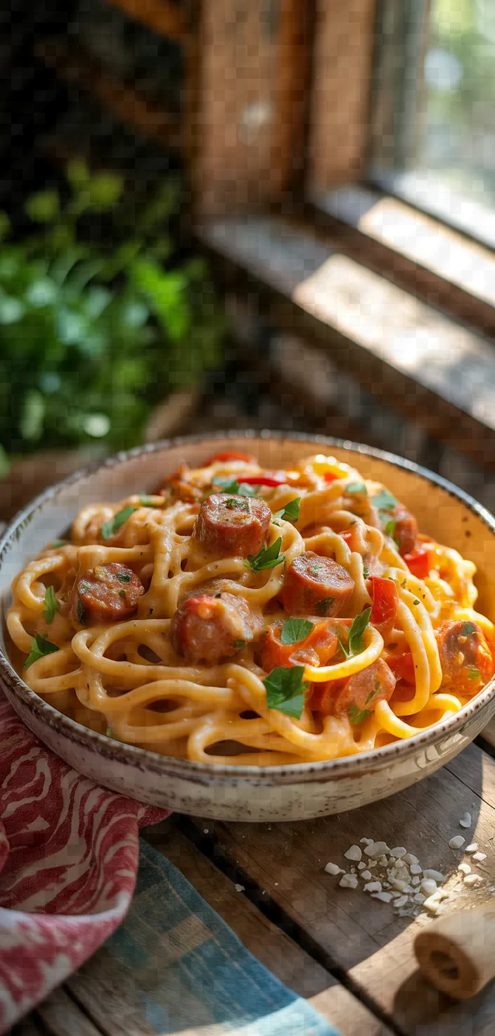 Creamy Cajun Sausage Pasta Recipe
